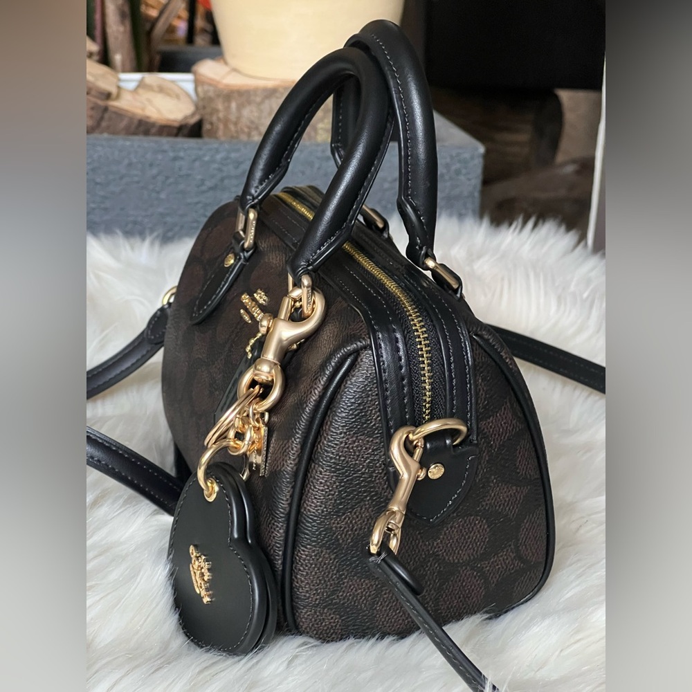 💰SOLD - CCL59 - Coach Mini Rowan Crossbody Bag in Signature Canvas Gift Set - Picture 7 of 14
